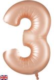 Oaktree 34inch Number 3 Satin Pastel Rose Quartz - Foil Balloons